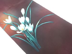 塩瀬花葉模様名古屋帯